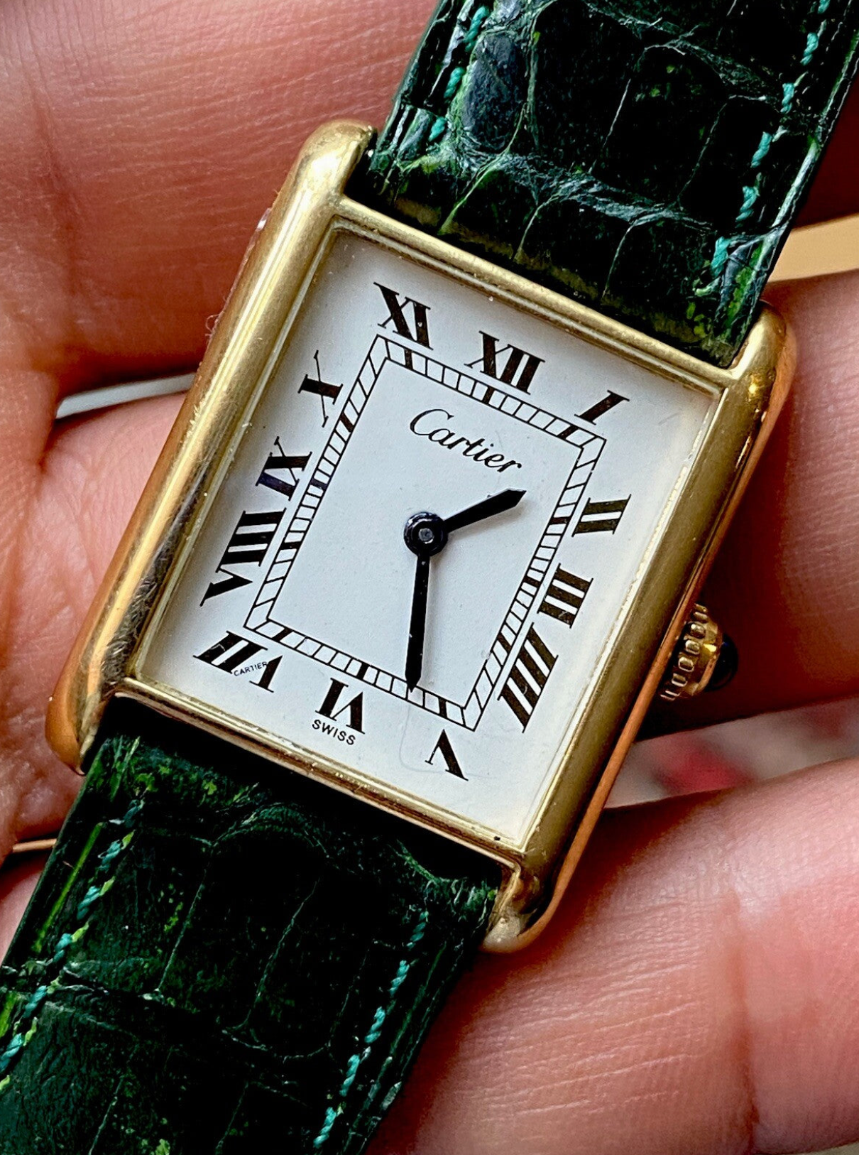 Cartier Tank Pre-Must LM Watch, 18K Gold Electroplated