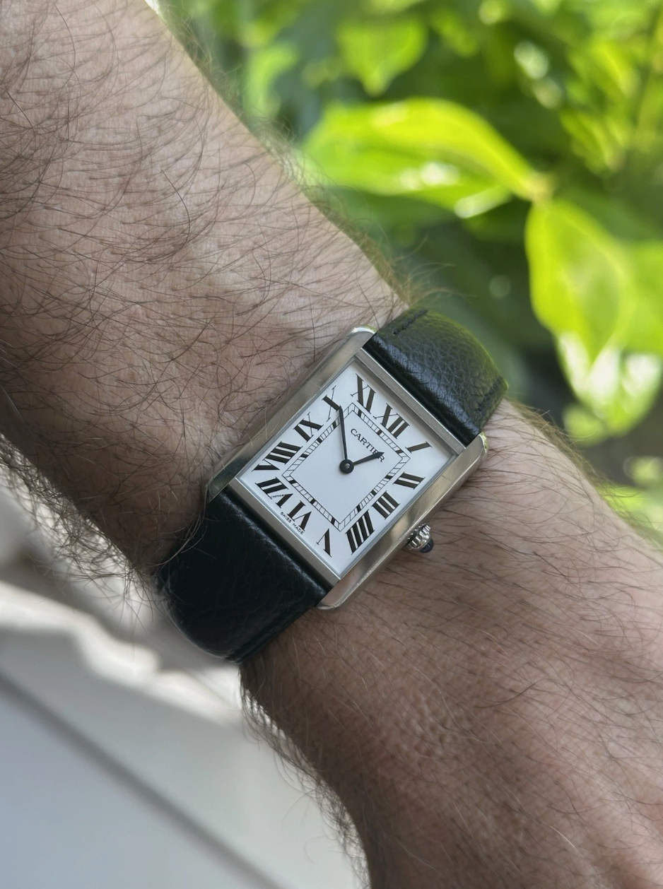 Cartier Tank Solo Ref 3169 Large | 2019 Full Set with Box and Papers | Quartz Watch | Mint Condition with Original Black Strap