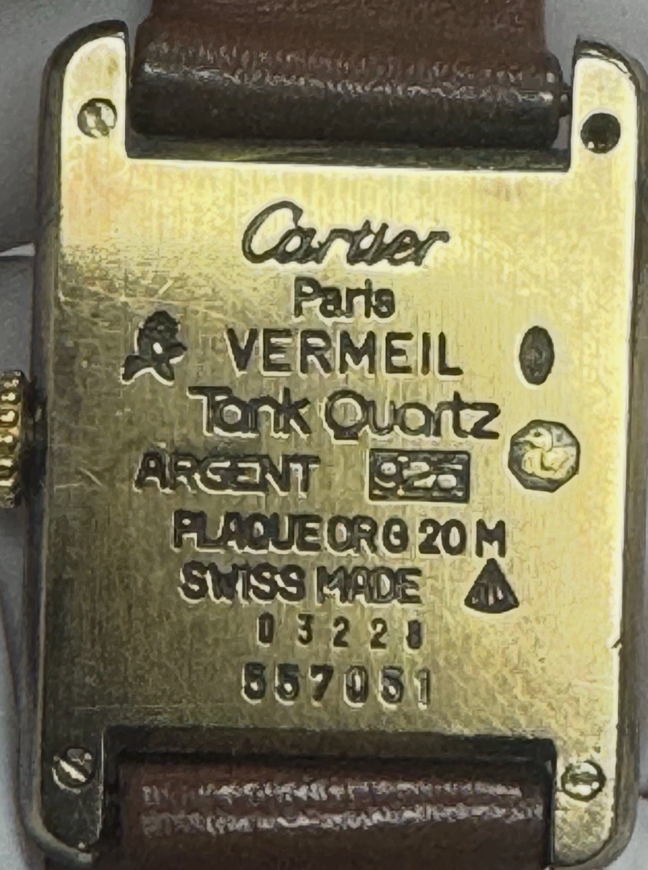 Vintage Must de Cartier Tank Ref 590005 | Vermeil 925 Gold Plated Watch | 1980s Quartz Dress Watch | Full Set with Box & Papers