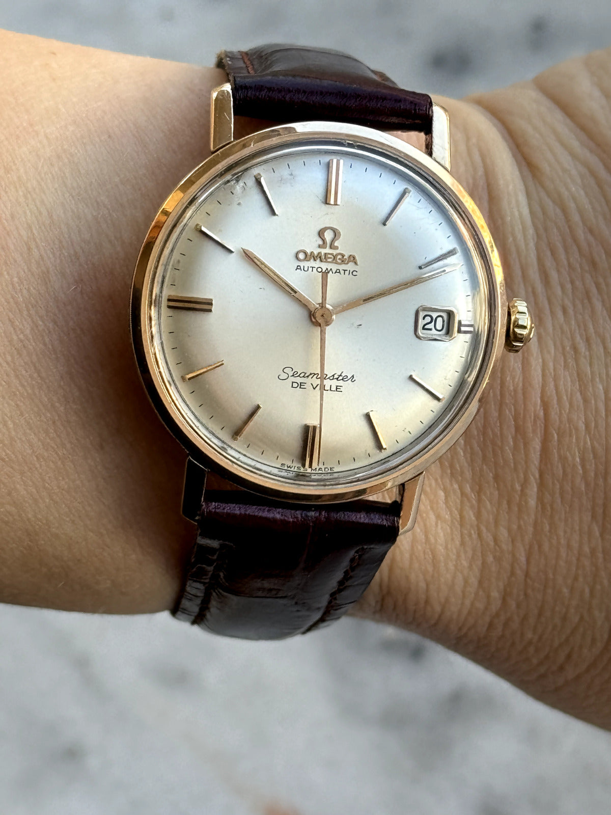 Omega Seamaster De Ville 14K Gold Bezel Watch