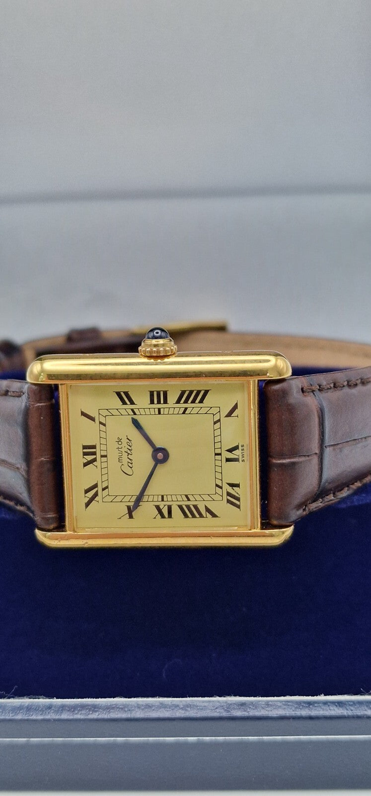 Must de Cartier Tank Watch, New Brown Strap