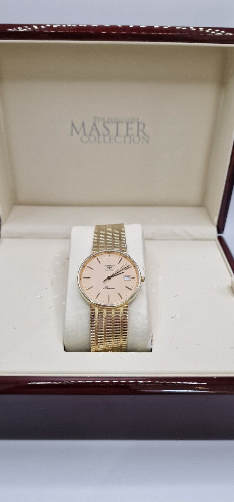 Longines Presence 9ct Gold Watch, Salmon Dial