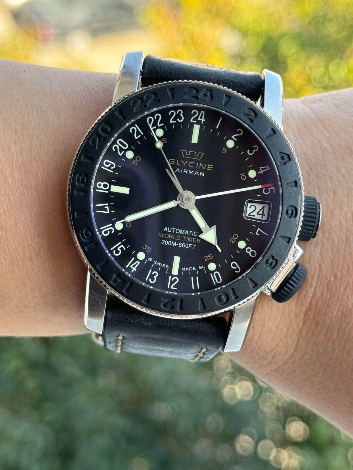 Glycine Airman World Timer Watch, 46mm