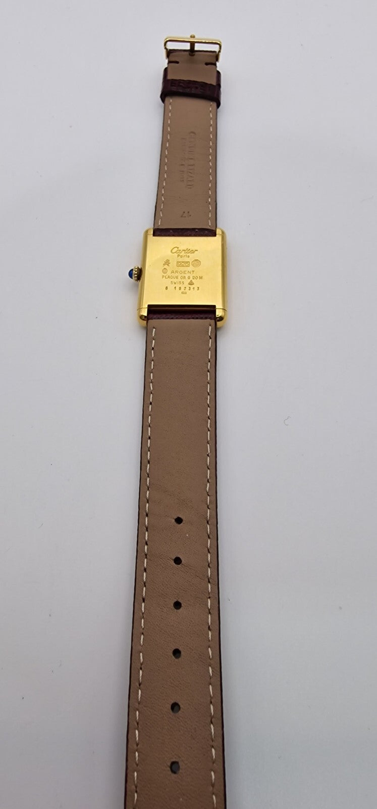Must de Cartier Tank 18ct Gold on Silver Vintage Mid Size Mechanical Watch.