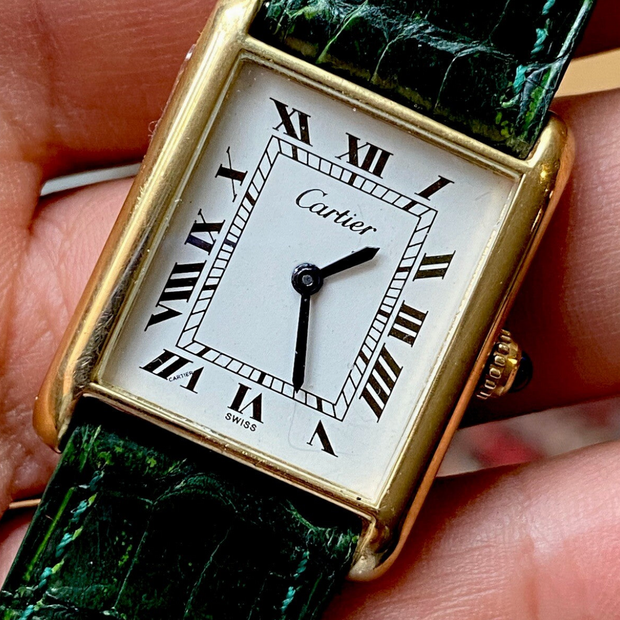 Cartier Tank Pre-Must LM Watch, 18K Gold Electroplated