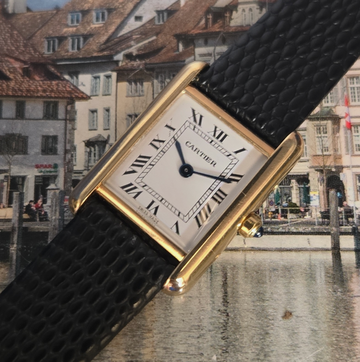 Authentic Ladies 1980s Vintage Cartier Tank Quartz Watch | Serviced, Box & Papers