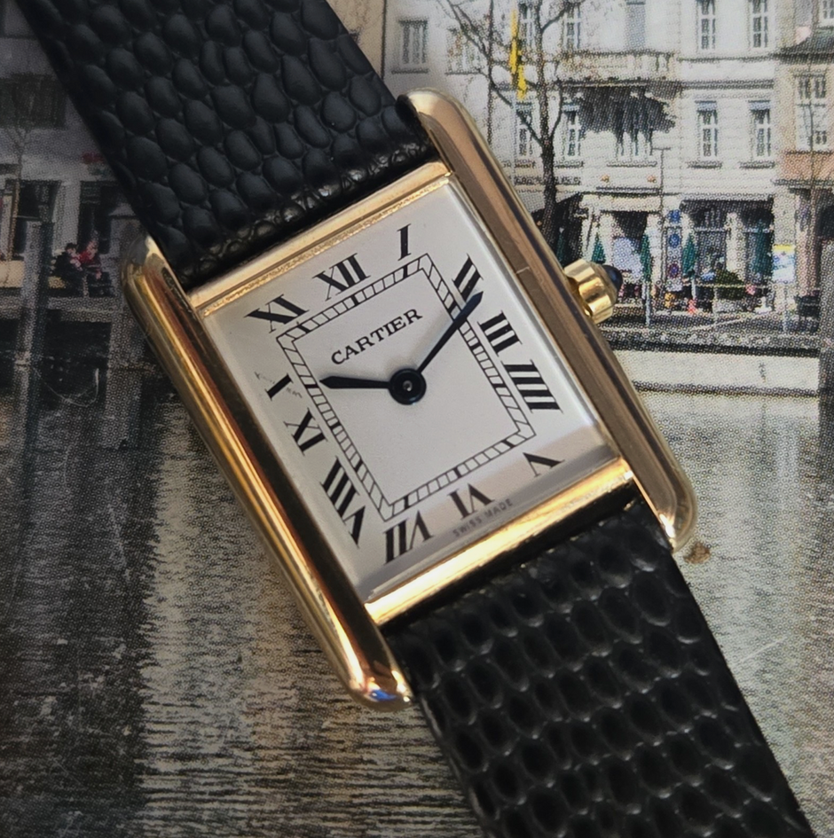 Authentic Ladies 1980s Vintage Cartier Tank Quartz Watch | Serviced, Box & Papers