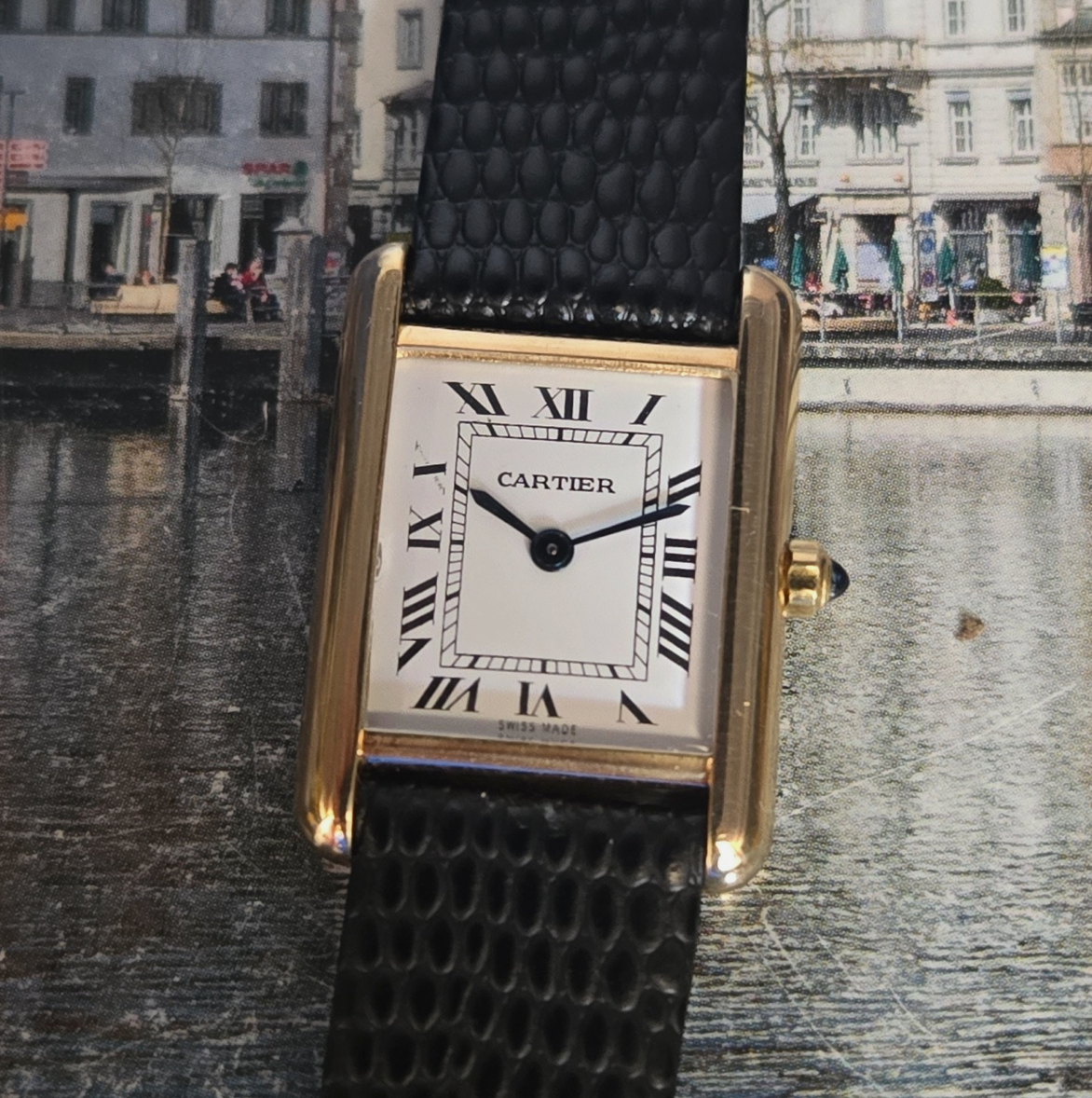 Authentic Ladies 1980s Vintage Cartier Tank Quartz Watch | Serviced, Box & Papers
