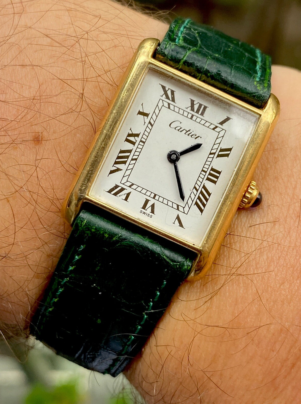 Cartier Tank Pre-Must LM Watch, 18K Gold Electroplated
