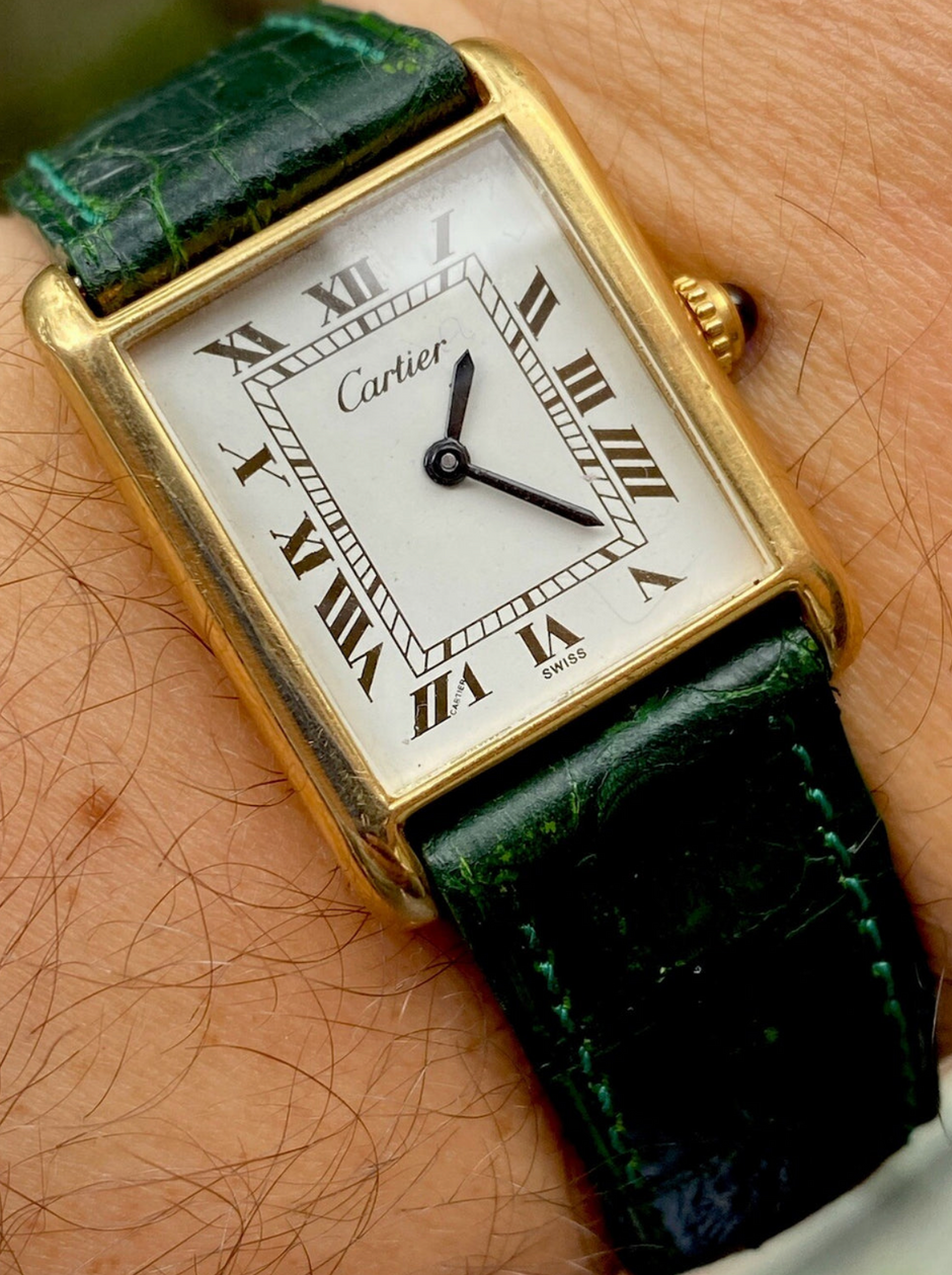 Cartier Tank Pre-Must LM Watch, 18K Gold Electroplated