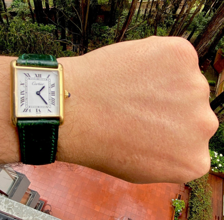 Cartier Tank Pre-Must LM Watch, 18K Gold Electroplated