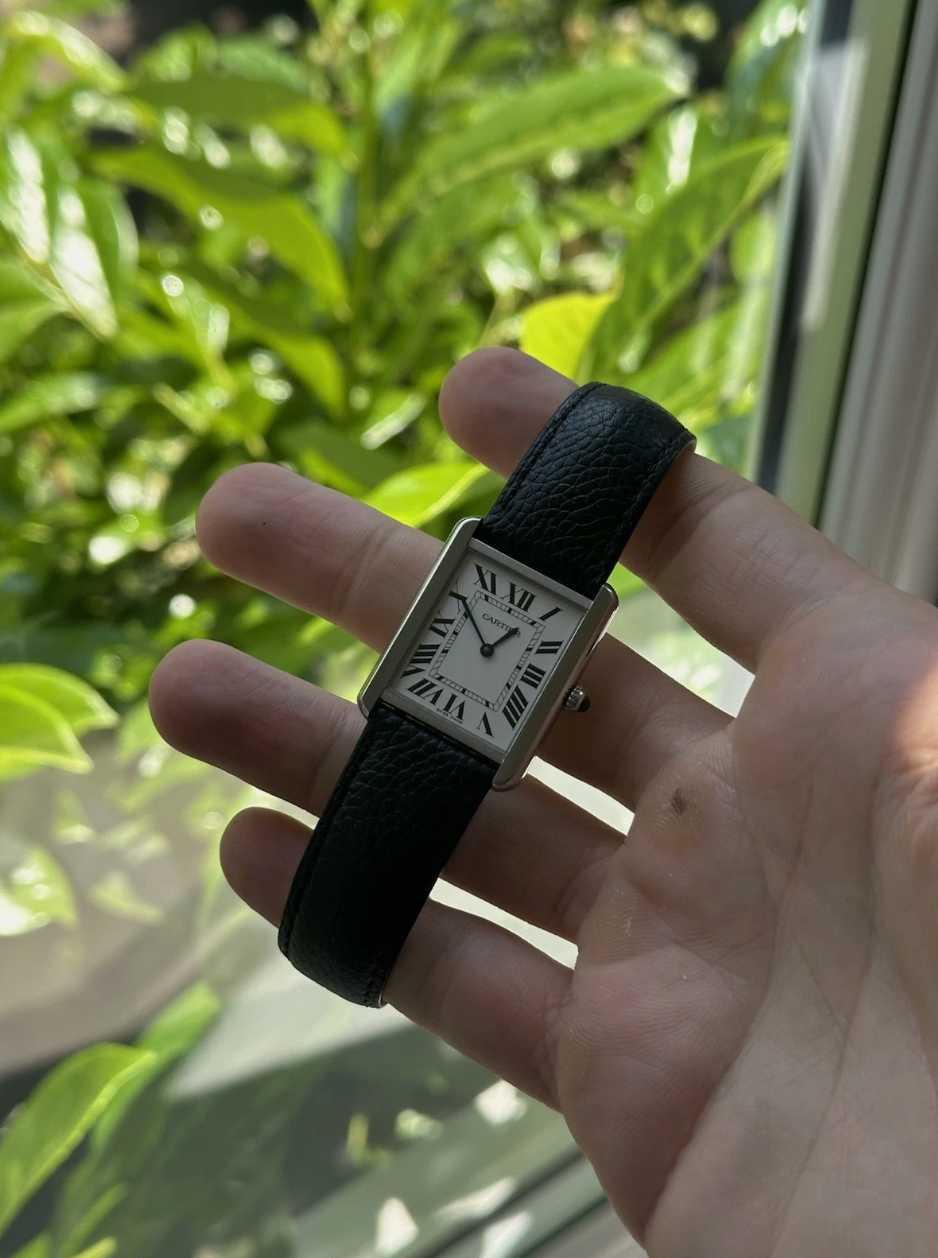 Cartier Tank Solo Ref 3169 Large | 2019 Full Set with Box and Papers | Quartz Watch | Mint Condition with Original Black Strap