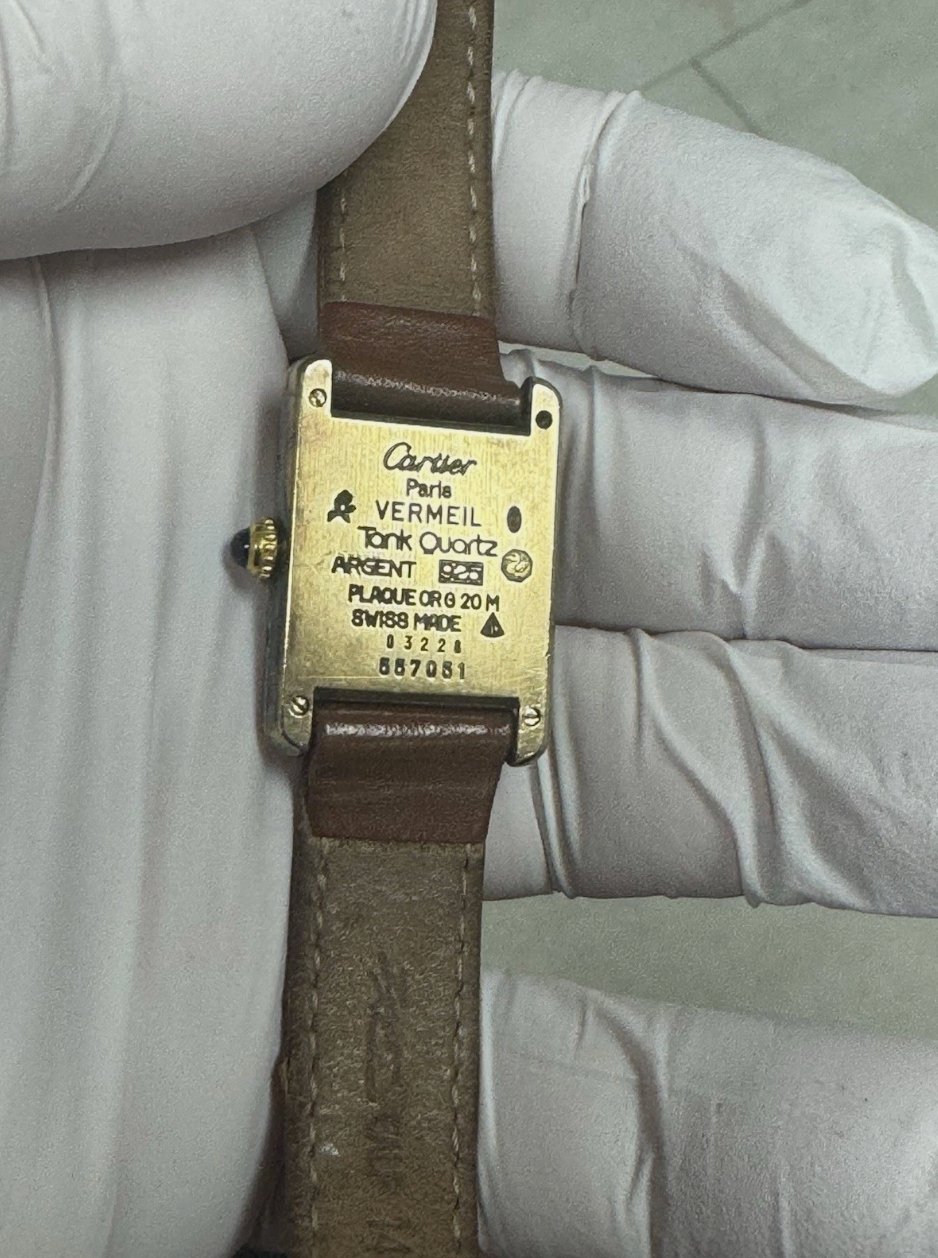 Vintage Must de Cartier Tank Ref 590005 | Vermeil 925 Gold Plated Watch | 1980s Quartz Dress Watch | Full Set with Box & Papers