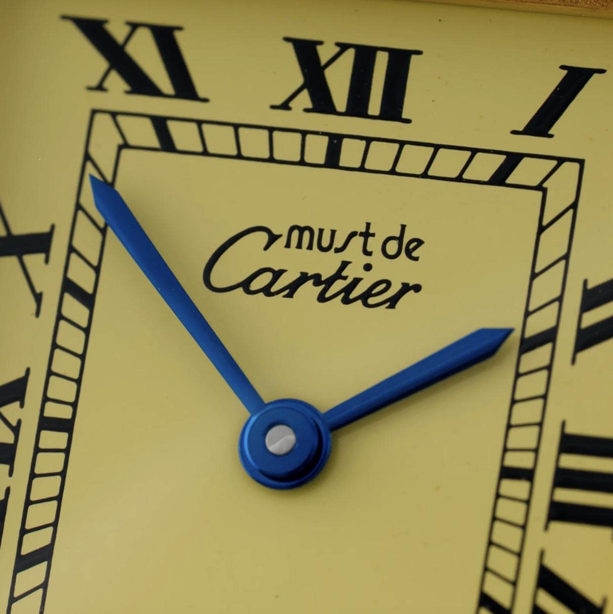 Cartier Tank Must Large 1615 Lemon Dial 23x30mm Gold Quartz Watch