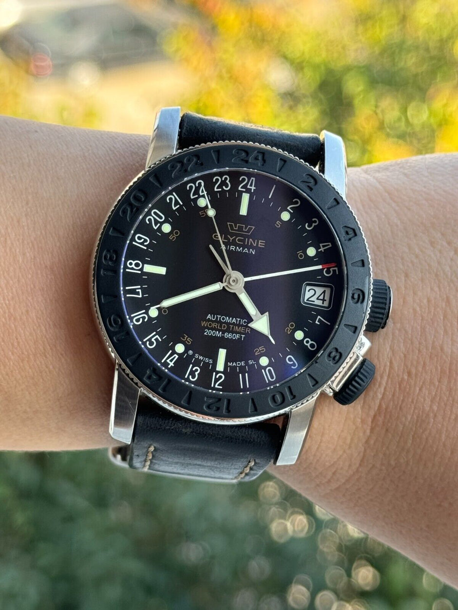 Glycine Airman World Timer Watch, 46mm