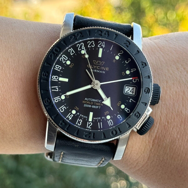 Glycine Airman World Timer Watch, 46mm
