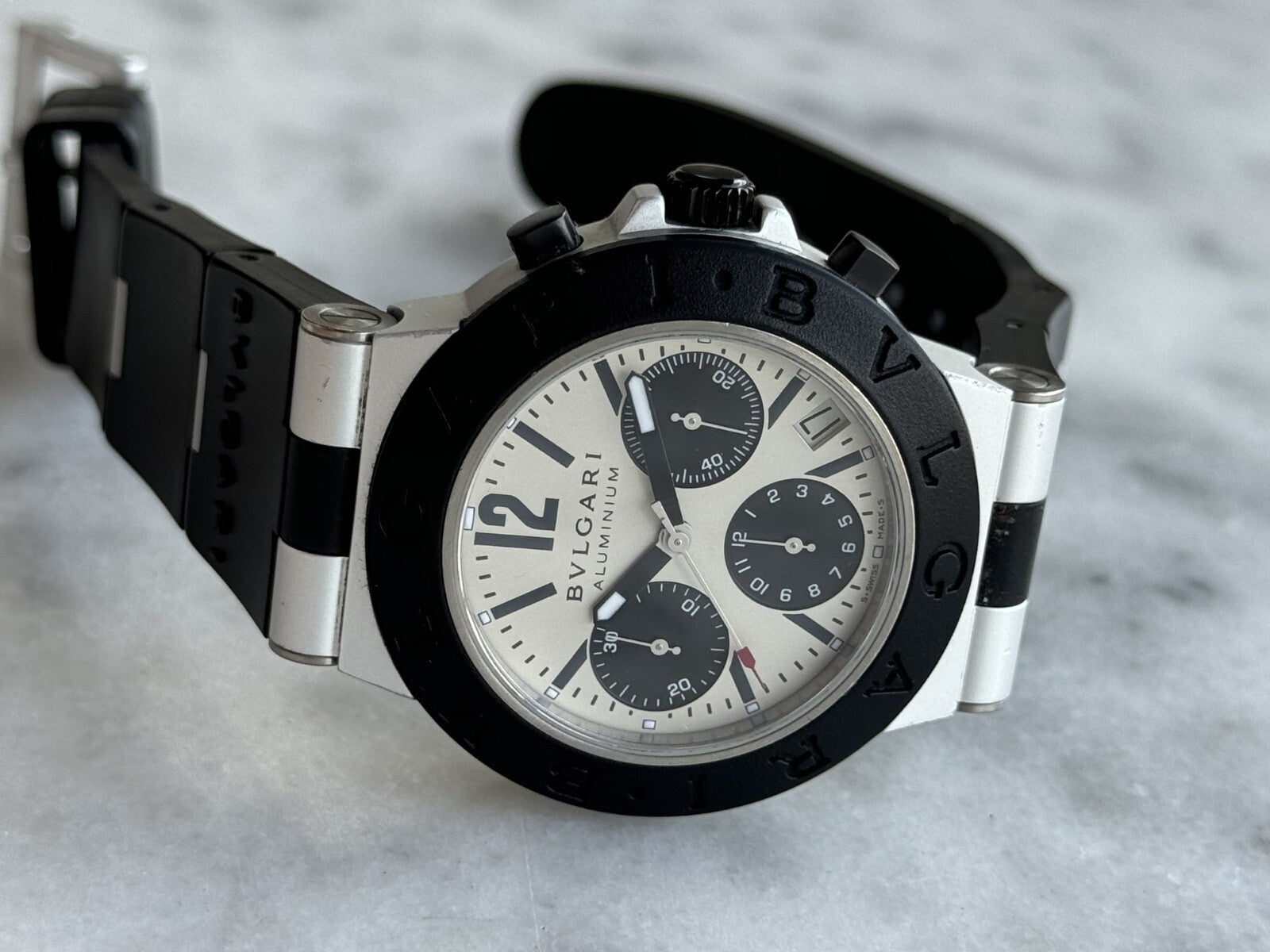 Bvlgari Diagono Aluminium Chronograph Automatic  AC 38 CA Mens 38mm Swiss Made