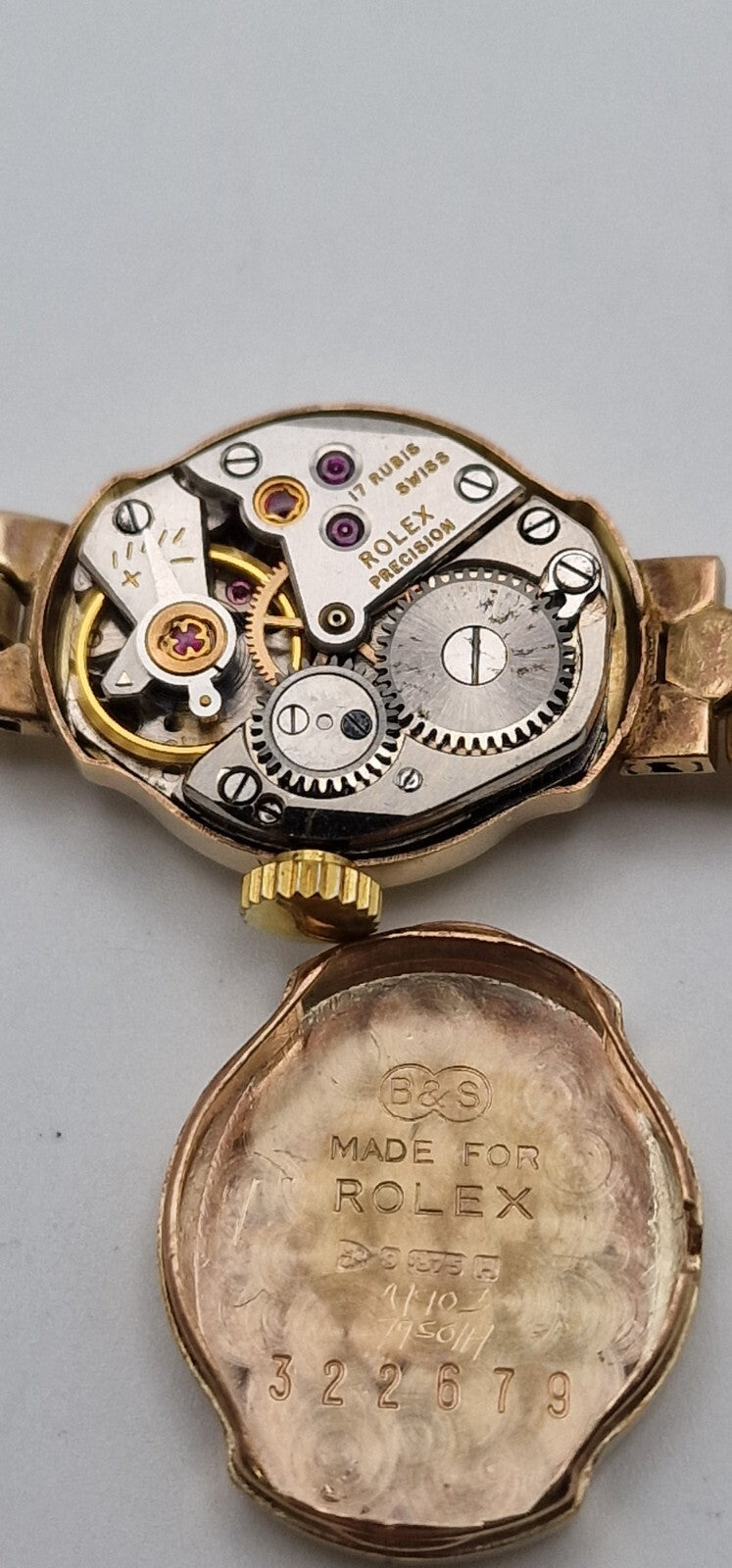 Rolex Precision - 9ct Gold, Vintage 1950s, Lady's, Gold Bracelet