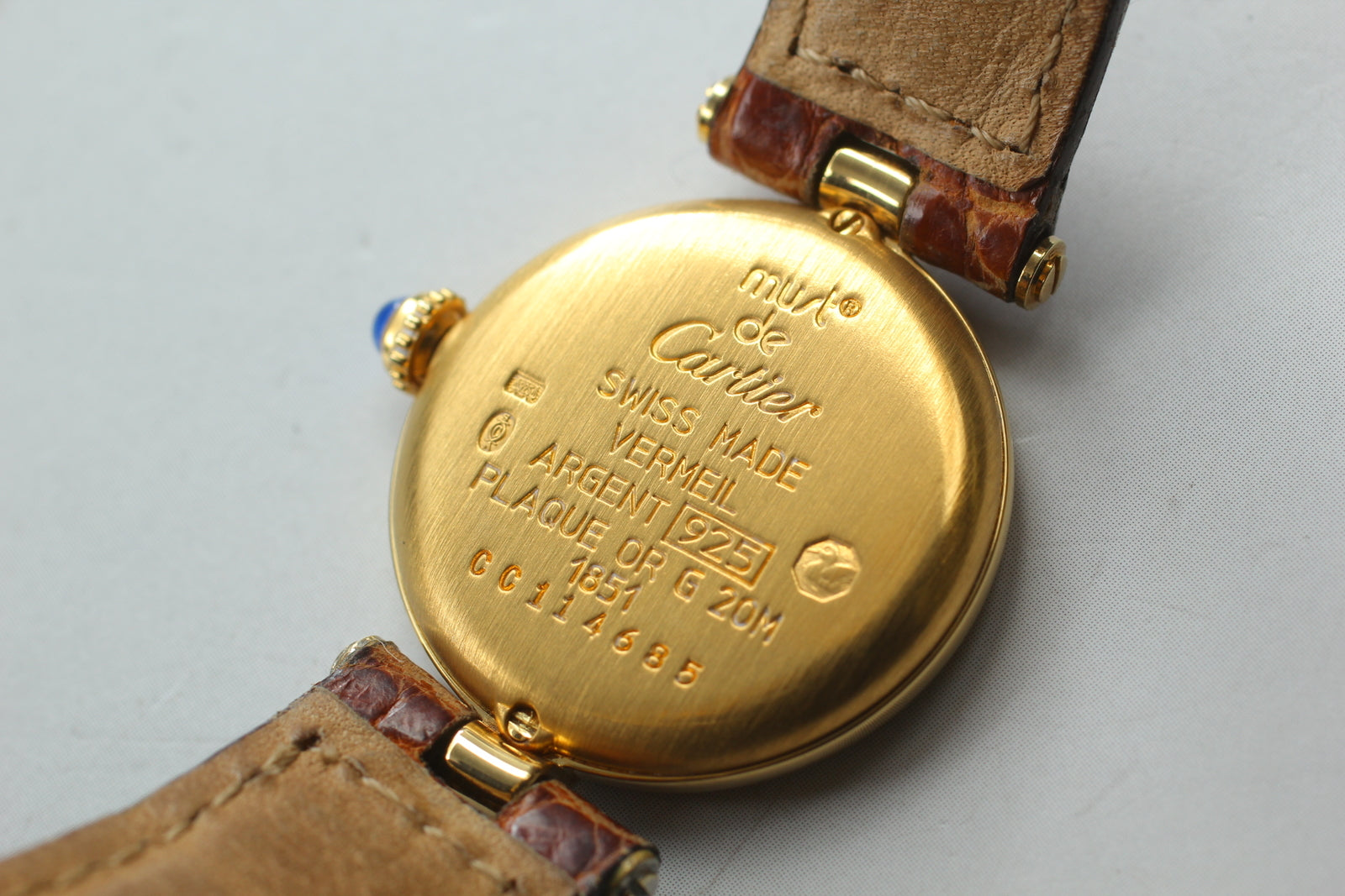 [Exc+5/Papers] CARTIER Must Vermeil 925 GP Case QZ 24MM Women's Watch-Swiss Made