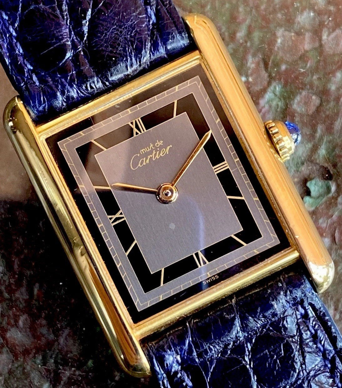 Cartier Tank LM Quartz Watch, Burgundy Strap, Ref. 590005