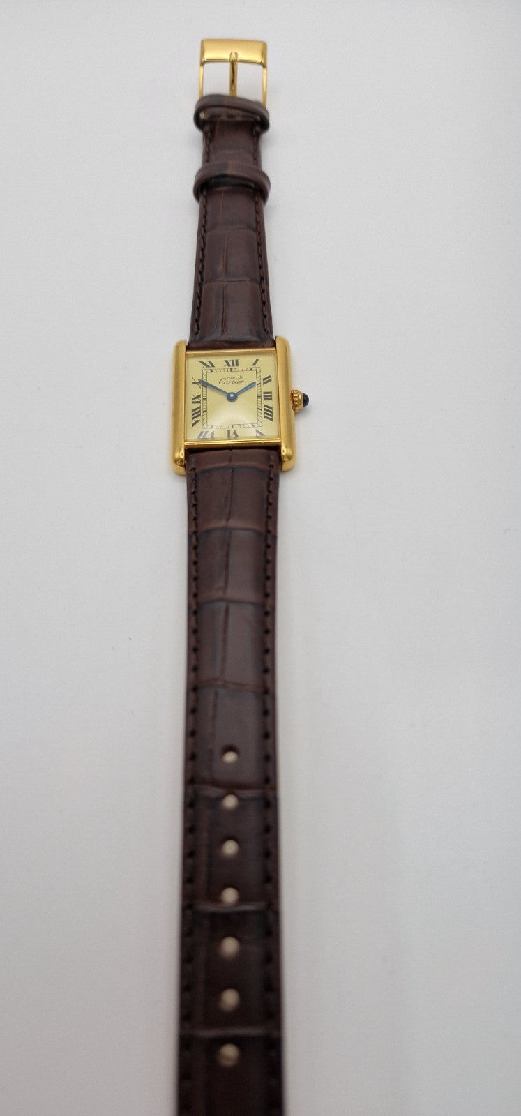 Must de Cartier Tank Watch, New Brown Strap