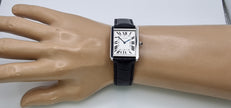 Cartier Tank Solo Steel Watch, Blue Cabochon Crown