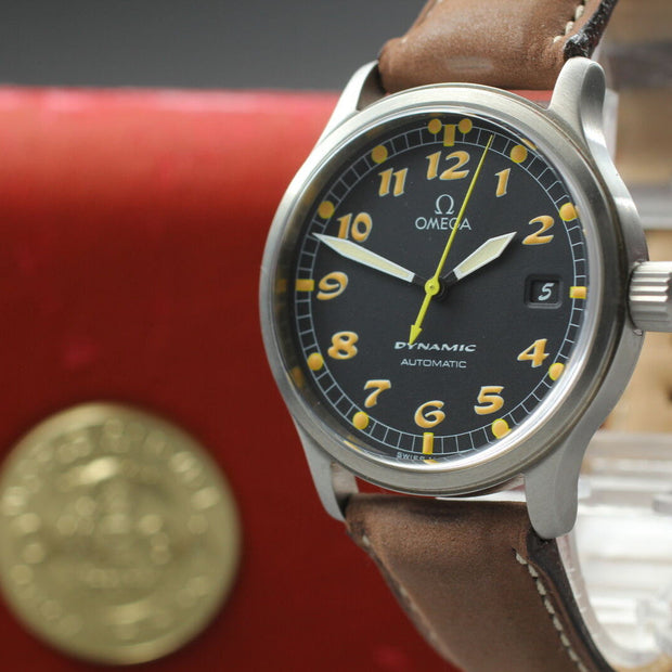 Vintage Omega Dynamic Watch, Black Dial