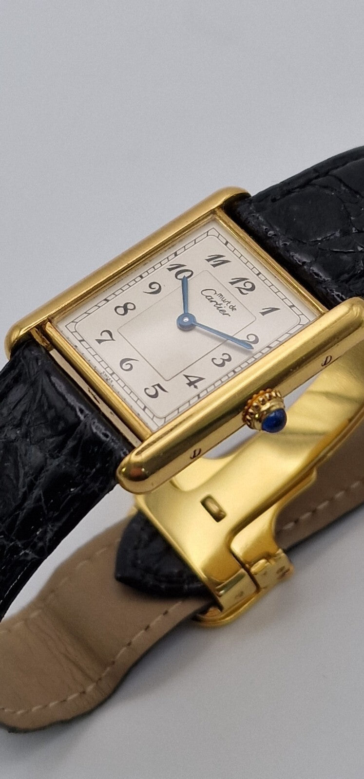 Must de Cartier Tank Gold Watch, Box & Papers, 1989