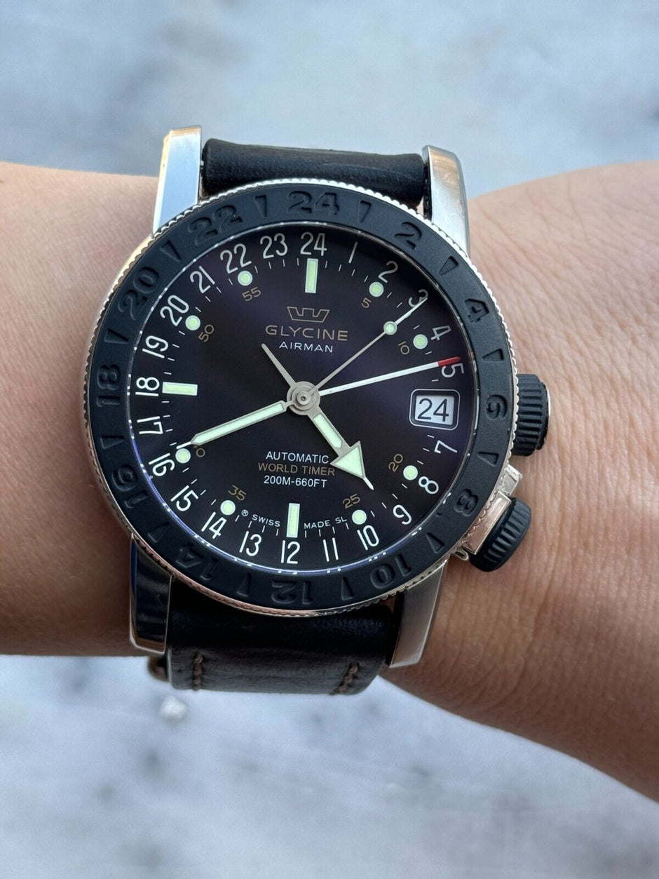 Glycine Airman World Timer Watch, 46mm