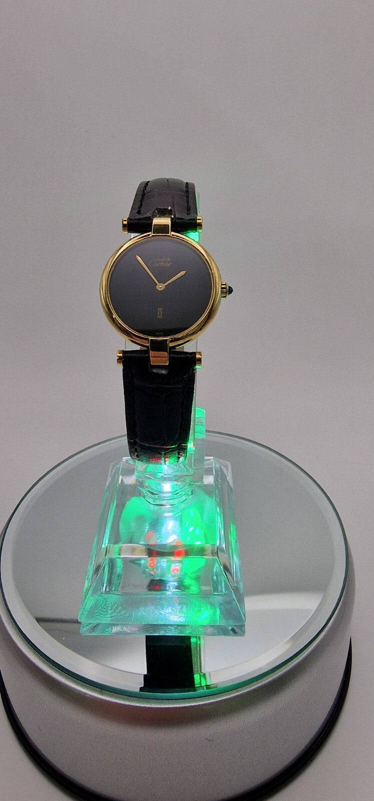 Must de Cartier Vendome Ladies Watch, Black Dial
