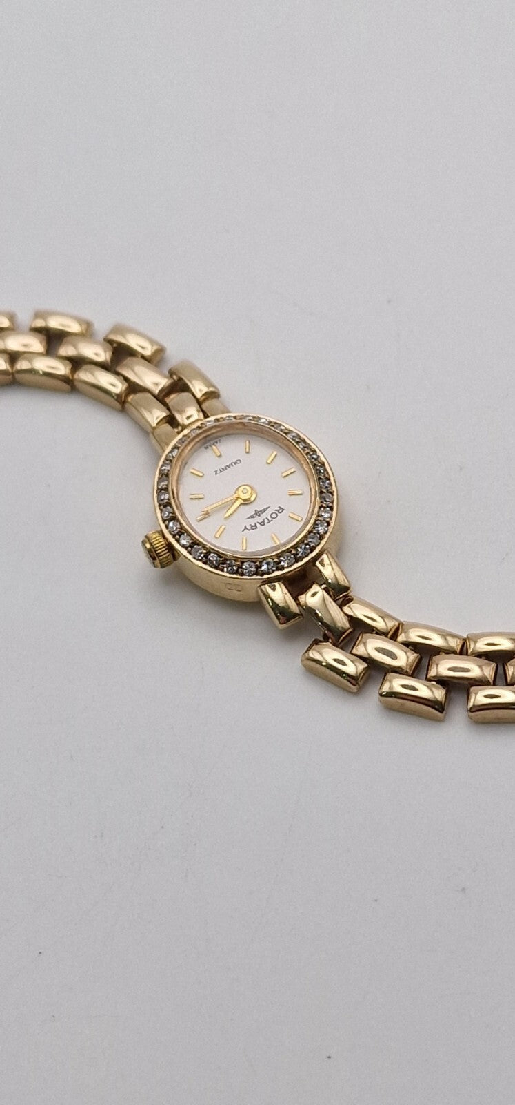 Rotary 9ct Gold Diamond Bezel Ladies Watch