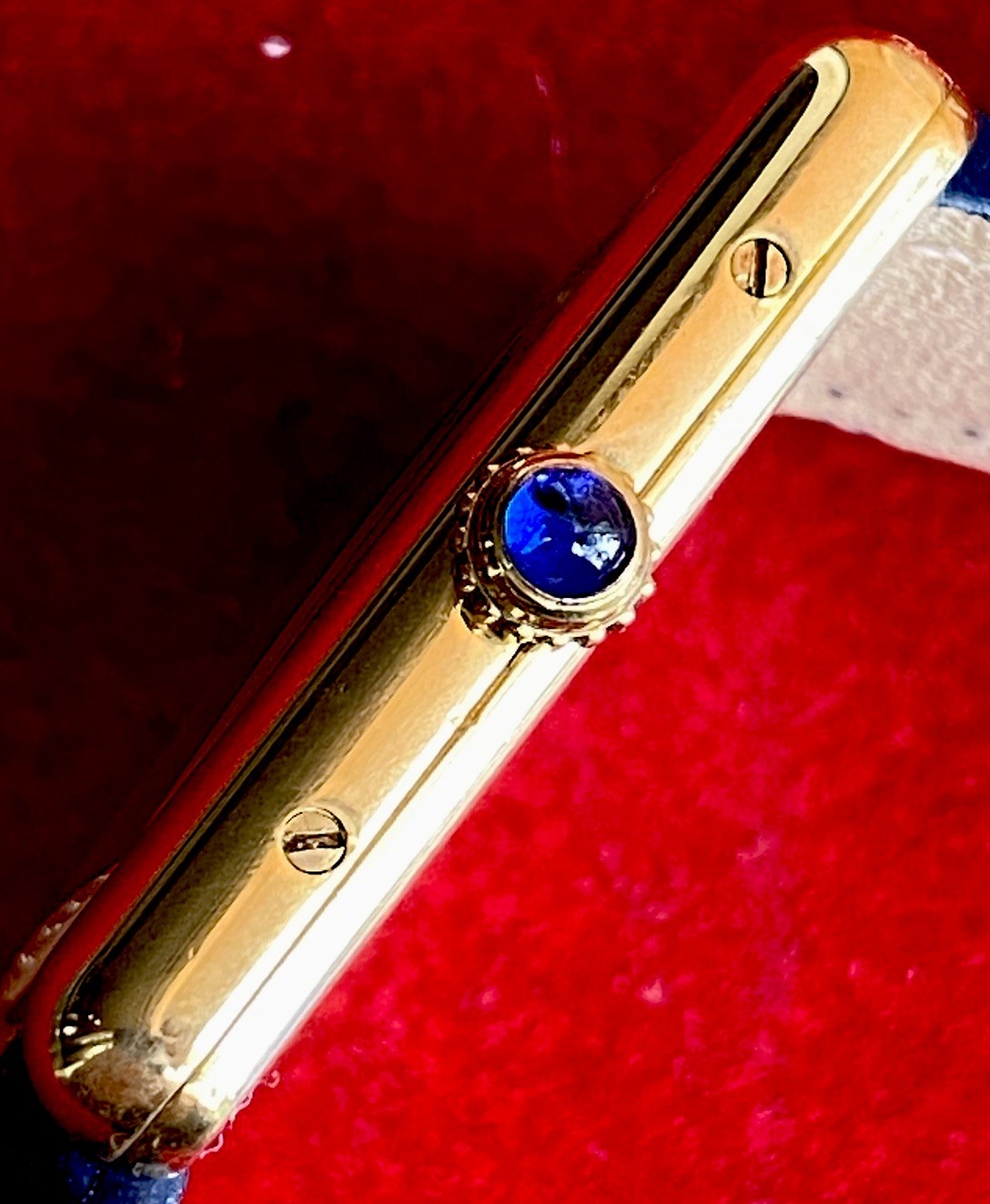 Cartier Tank LM Quartz Watch, Burgundy Strap, Ref. 590005