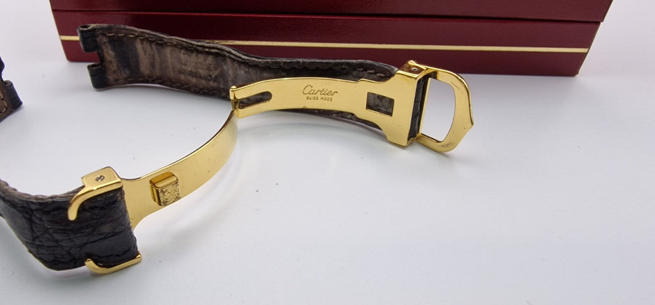 Must de Cartier Vendome - 18ct Gold on Silver, Mid Size, New Strap