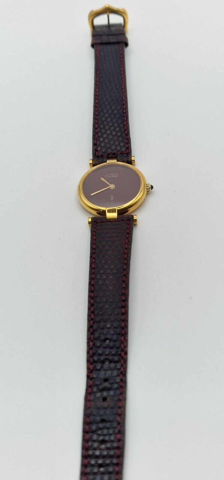 Must de Cartier Ladies Watch, Burgundy Dial