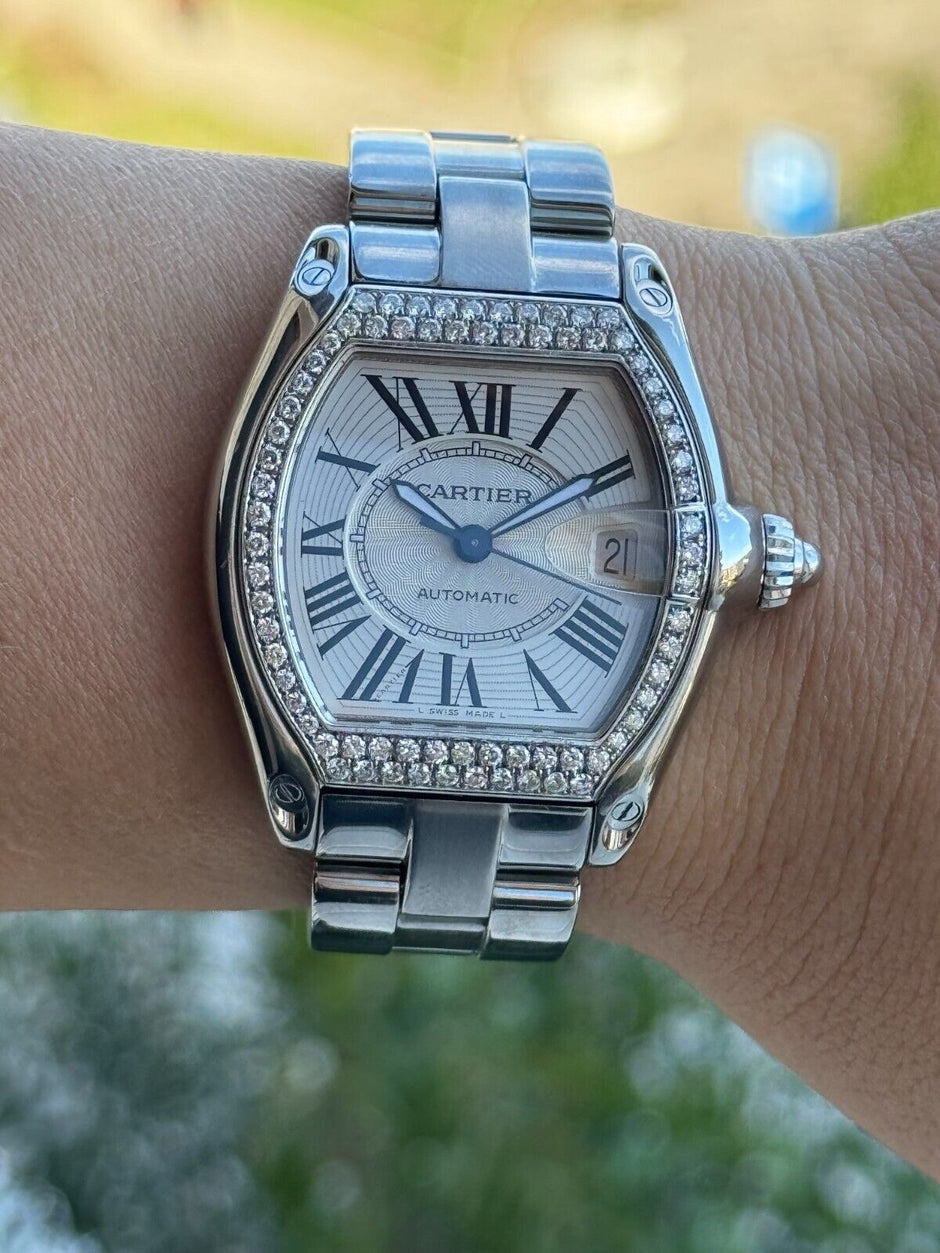 Cartier Roadster 2510 Diamond Bezel Watch