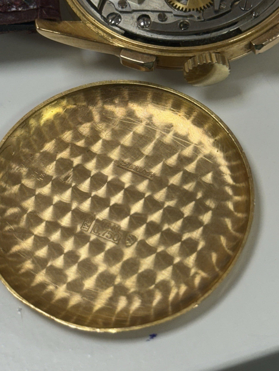 Vintage Zenith Chronograph 18K Gold Watch