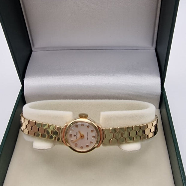 Rolex Precision 9ct Gold Ladies Watch, 1950s