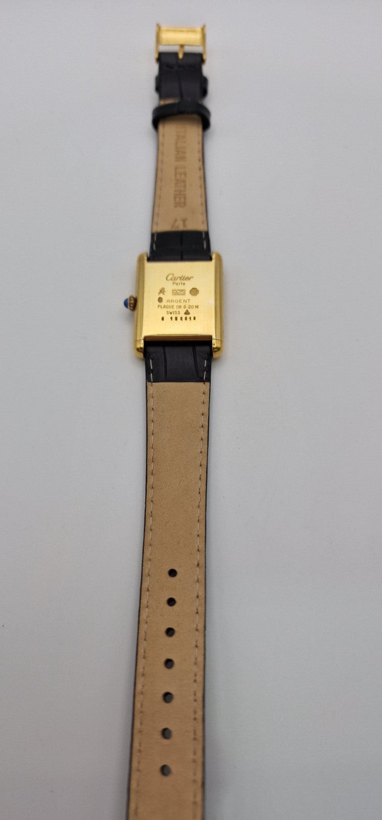 Must de Cartier Tank 18ct Gold on Silver Vintage Mid Size  Mechanical Watch.