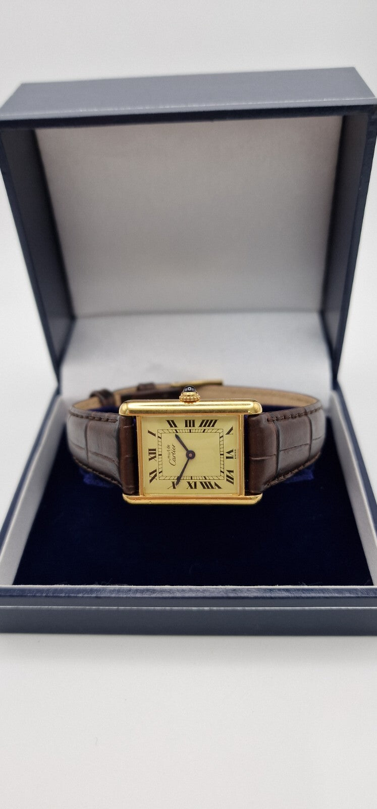 Must de Cartier Tank Watch, New Brown Strap