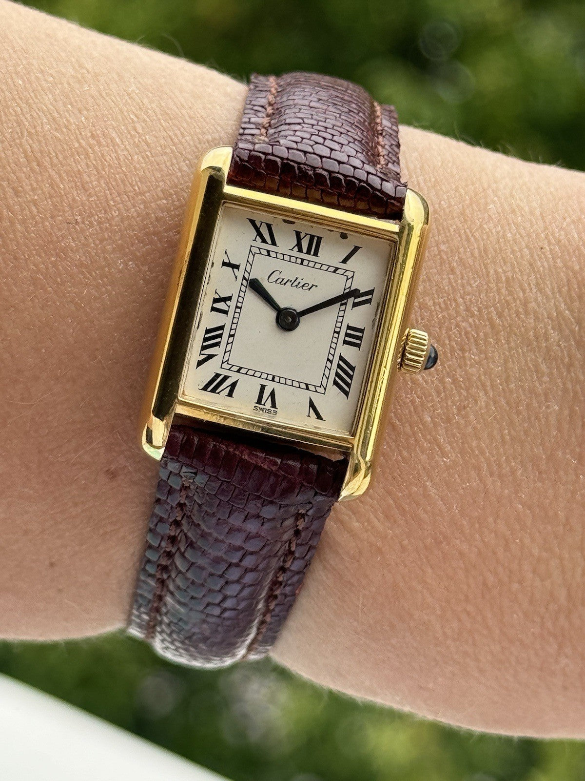 Vintage Cartier Tank Vermeil Ladies Watch