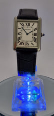 Cartier Tank Solo Steel Watch, Blue Cabochon Crown
