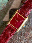 Cartier Tank LM Manual Wind Watch, Burgundy Dial | Watchlunex