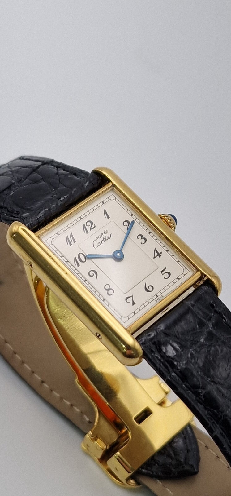 Must de Cartier Tank Gold Watch, Box & Papers, 1989