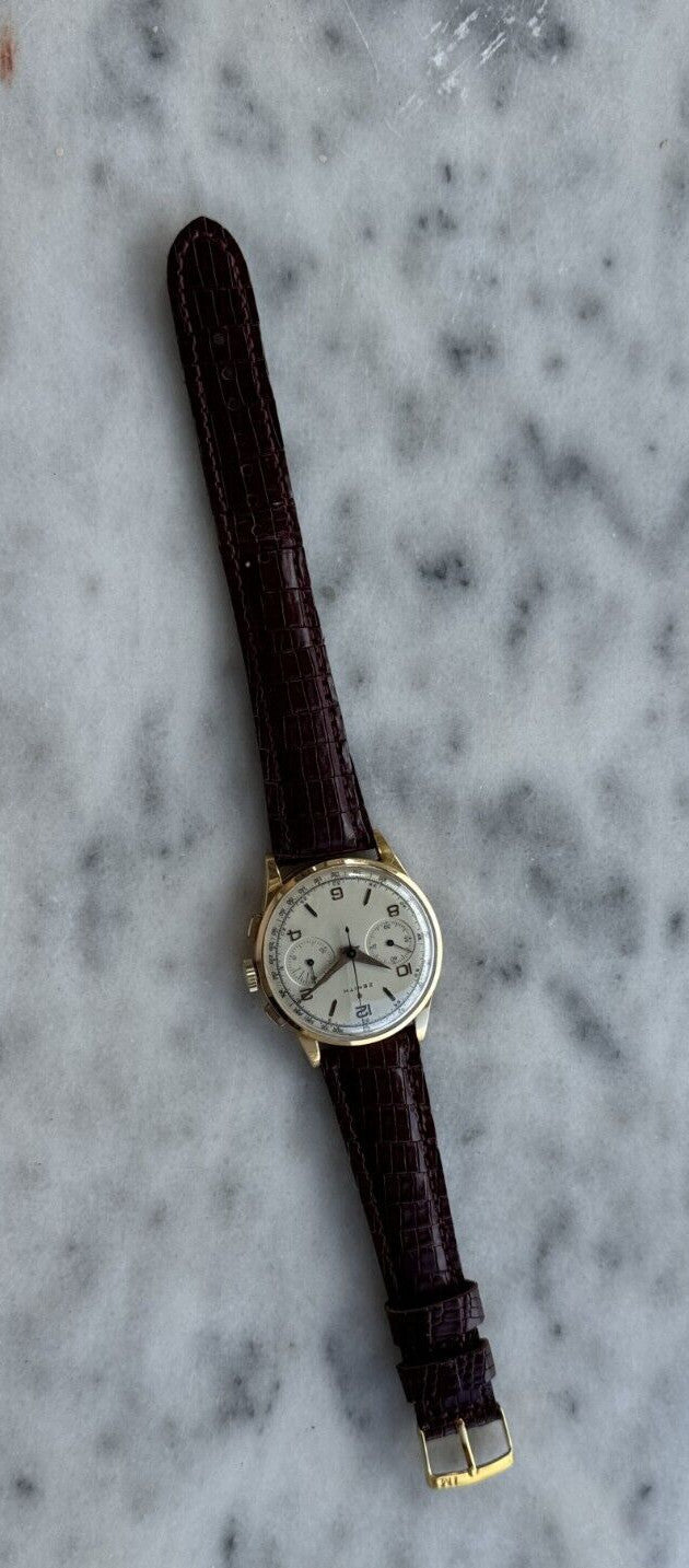Vintage Zenith Chronograph 18K Gold Watch