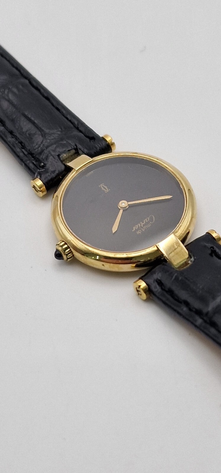 Must de Cartier Vendome Ladies Watch, Black Dial