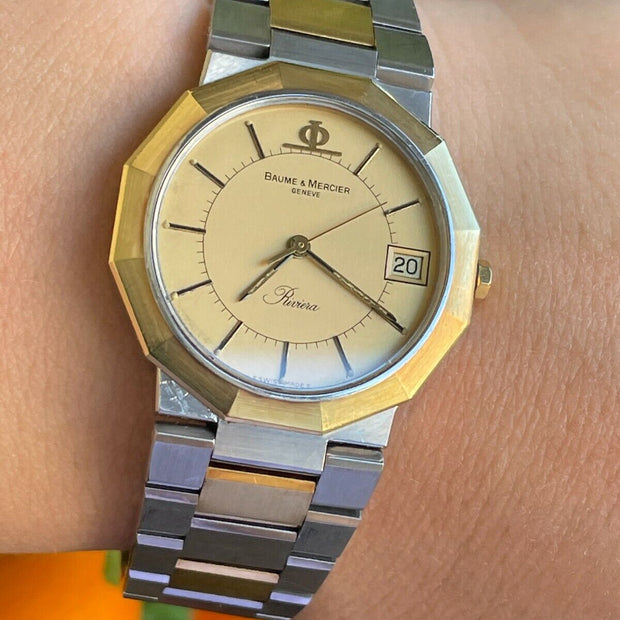 Baume & Mercier Riviera 18K Gold & Steel Watch