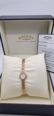 Rotary 9ct Gold Diamond Bezel Ladies Watch