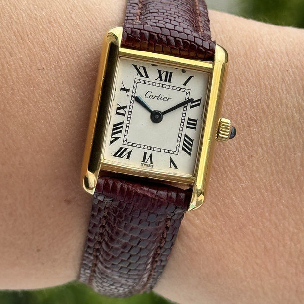Vintage Cartier Tank Vermeil Ladies Watch