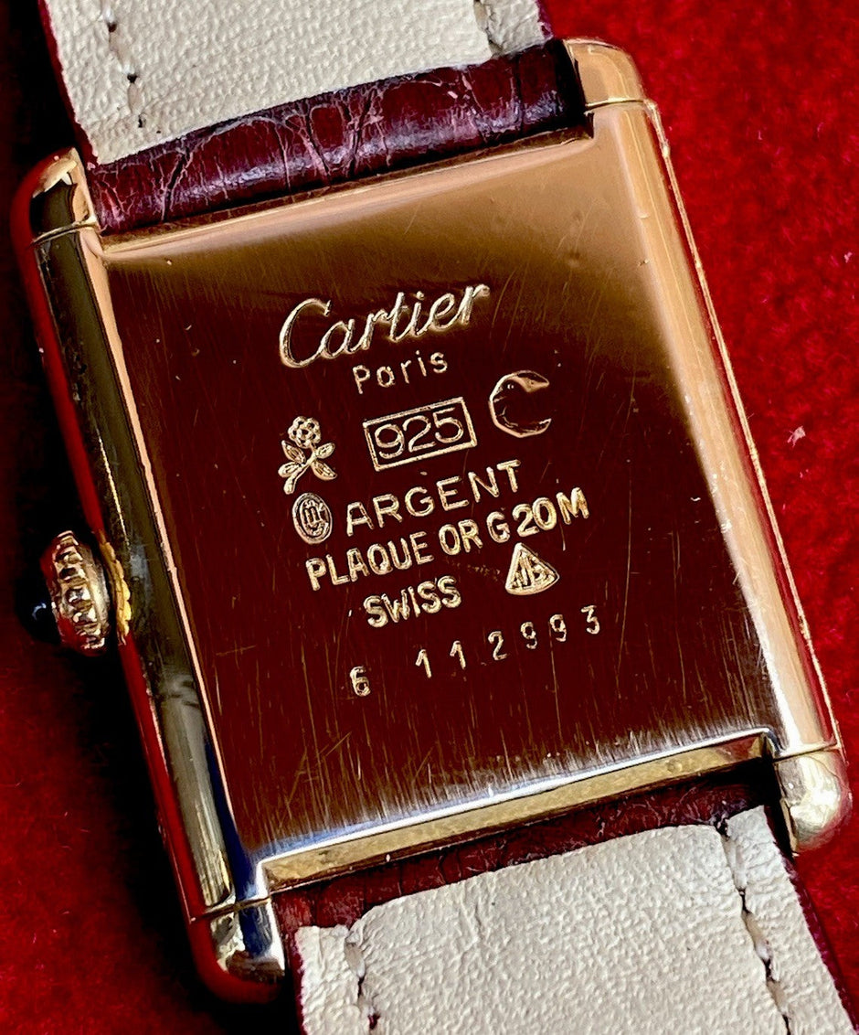Cartier Tank LM Manual Wind Watch, Burgundy Dial | Watchlunex