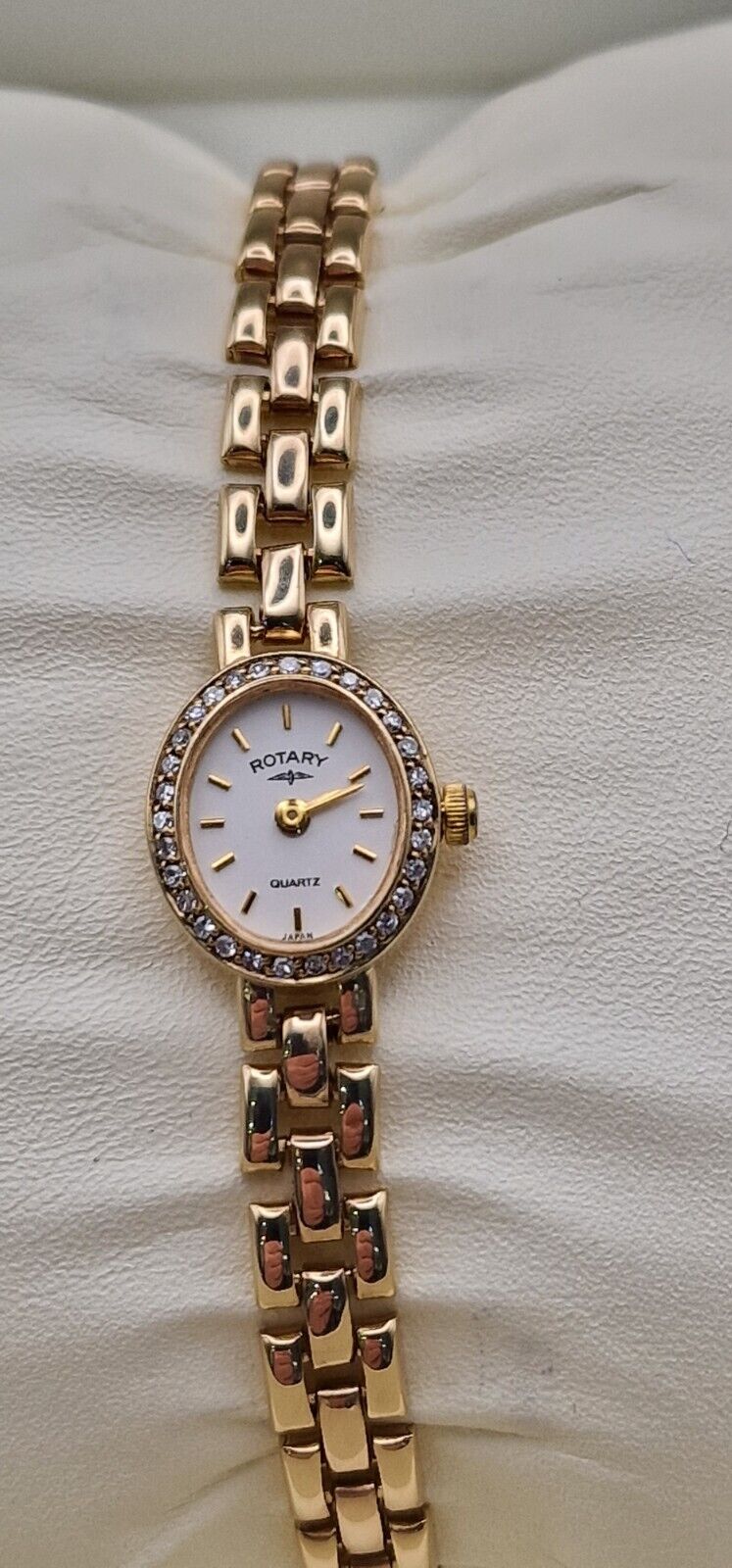 Rotary 9ct Gold Diamond Bezel Ladies Watch